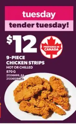 Loblaws 9-PIECE CHICKEN STRIPS HOT OR CHILLED, 870 G offer