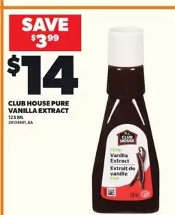 Loblaws CLUB HOUSE PURE VANILLA EXTRACT, 125 ML offer