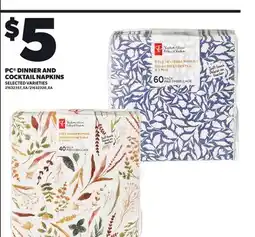 Loblaws PC DINNER AND COCKTAIL NAPKINS offer