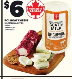 Loblaws PC GOAT CHEESE, 140 G offer