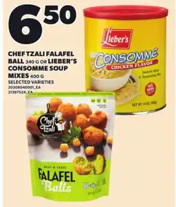 Loblaws CHEF TZALI FALAFEL BALL, 340 G OR LIEBER'S CONSOMME SOUP MIXES, 400 G offer