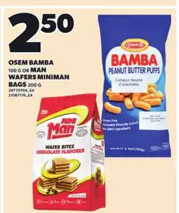 Loblaws OSEM BAMBA, 100 G OR MAN WAFERS MINIMAN, 200 G offer