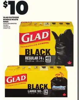 Loblaws GLAD OUTDOOR BUNDLE WASTE BAGS, 10-40'S offer