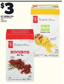 Loblaws PC HERBAL TEA, 24'S offer