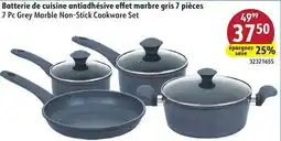 Sushi Shop 7 Pc Grey Marble Non-Stick Cookware Set offer