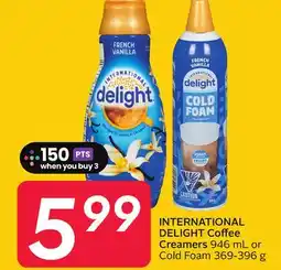 Sobeys INTERNATIONAL DELIGHT Coffee Creamers offer