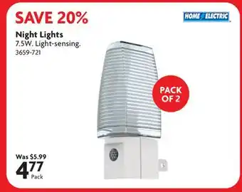 Home Hardware Night Lights offer