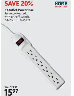 Home Hardware Outlet Power Bar Surge protected offer