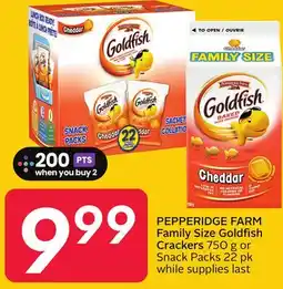 Sobeys PEPPERIDGE FARM Family Size Goldfish Crackers offer