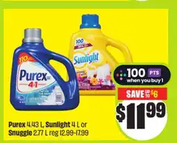 FreshCo Purex 4.43 L, Sunlight 4 L or Snuggle 2.77 L offer