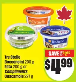 FreshCo Tre Stelle Bocconcini 200 g Feta 200 g or Compliments Guacamole 227 g offer