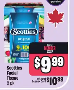 FreshCo Scotties Facial Tissue 9 pk offer