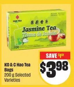 FreshCo KO & C Hao Tea Bags 200 g Selected Varieties Mid-Autumn offer