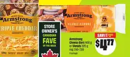 FreshCo Armstrong Cheese Bars 400 g or Shreds 320 g offer