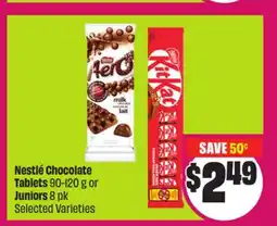 Chalo FreshCo Nestlé Chocolate Tablets 90-120 g or Juniors 8 pk Selected Varieties offer