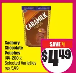 Chalo FreshCo Cadbury Chocolate Pouches 144-200 g Selected Varieties offer