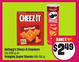 Chalo FreshCo Kellogg's Cheez-It Crackers 191-200 g or Pringles Super Stacks 148-156 g offer