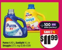 Chalo FreshCo Purex 4.43 L, Sunlight 4 L or Snuggle 2.77 L offer