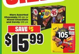 Chalo FreshCo Mars Assorted Chocolate 95 pk or Mixed Chocolate and Candy 105 pk offer
