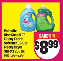 Chalo FreshCo Palmolive Dish Soap 4.27 L Fleecy Fabric Softener 3.5 L or Fleecy Dryer Sheets 200 pk offer