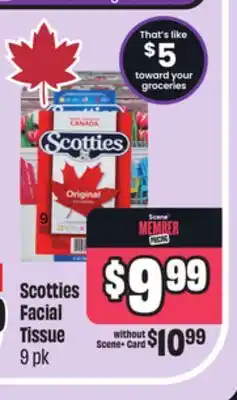 Chalo FreshCo Scotties Facial Tissue 9 pk offer
