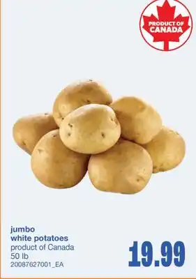 Wholesale Club JUMBO WHITE POTATOES, 50 LB offer