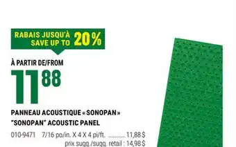 BMR PANNEAU ACOUSTIQUE  SONOPAN  offer