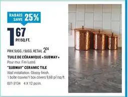 BMR TUILE DE CÉRAMIQUE  SUBWAY  offer