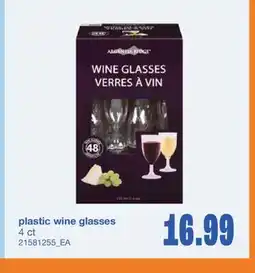 Wholesale Club PLASTIC WINE GLASSES, 4 CT offer
