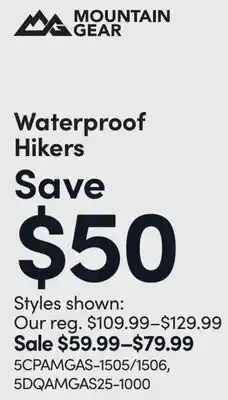 Mark's Waterproof Hikers offer