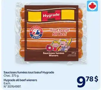 Walmart Hygrade all beef wieners offer