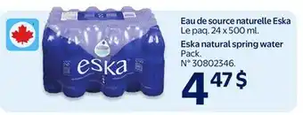 Walmart Eska natural spring water offer
