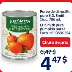 Walmart Puree de citrouille pure E.D. Smith offer