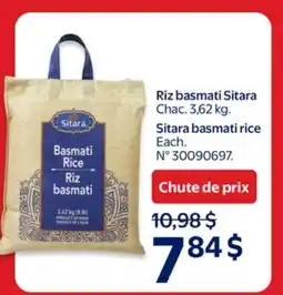 Walmart Riz basmati Sitara offer