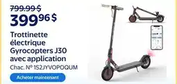 Walmart Trottinette électrique Gyrocopters J30 avec application offer