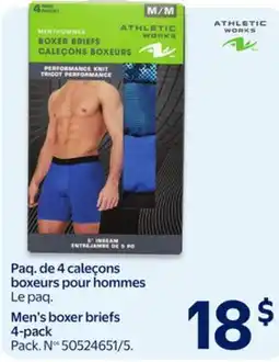 Walmart Paq. de 4 caleçons boxeurs pour hommes offer