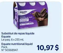 Walmart Substitut de repas liquide Equate offer