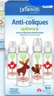 Walmart Paq. de 4 biberons anticoliques étroits options+ dr. Brown's offer