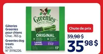 Walmart Gâteries Greenies pour chiens offer