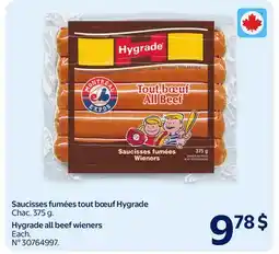 Walmart Saucisses fumées tout bœuf Hygrade offer
