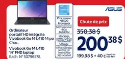 Walmart Ordinateur portatif HD intégrale Vivobook Go 14 L410 14 po Asus offer