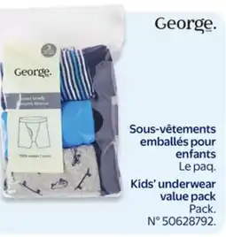 Walmart Sous-vêtements emballés pour enfants offer