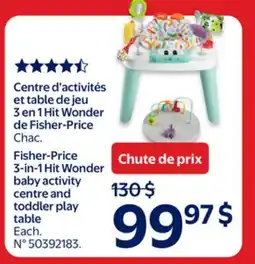Walmart Centre d'activités et table de jeu 3 en 1 Hit Wonder de Fisher-Price offer