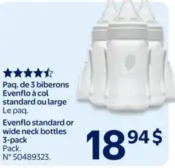 Walmart Paq. de 3 biberons Evenflo à col standard ou large offer