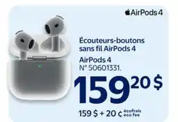 Walmart Écouteurs-boutons sans fill AirPods 4 offer