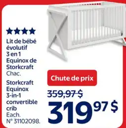 Walmart Lit de bébé évolutif 3en1 Equinox de Storkcraft offer