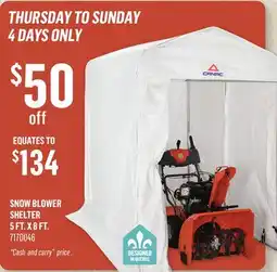 Canac Snow Blower Shelter 5ft.x8ft offer