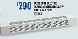 Canac Patio Door Electric Baseboard Heater 1250W offer