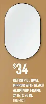 Canac Retro Pill Oval Mirror with Black Aluminum Frame 24 in. x 36 in offer