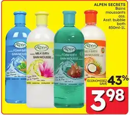 Rossy ALPEN SECRETS Asst. bubble bath offer